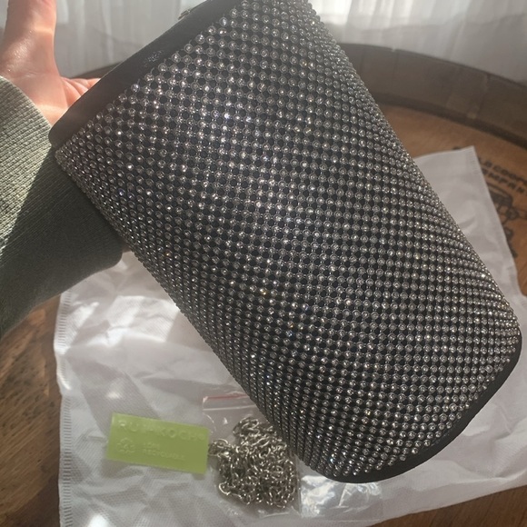 Olivia Miller | NWT Reagan Rhinestone Cylinder Bag Clutch + 2 Chain Straps - Picture 15 of 17